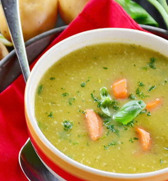 Sopas de calabacín y puerro